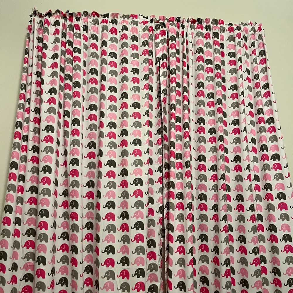 Brand new elephant bedding and curtains. Evrything not blacked out included